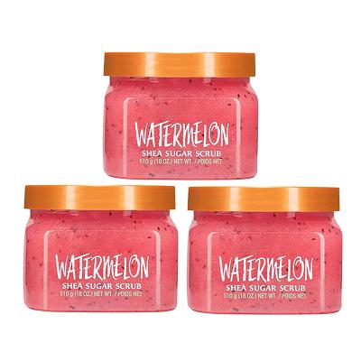 China Wholesale Natural Organic Exfoliator Vegan Collagen Fruit Watermelon Sugar Smoothing Moisturizing Exfoliating SPA Body Scrubs for sale