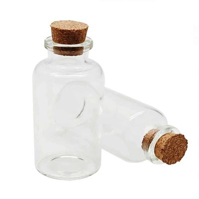 China 5ml 10ml 20ml Viable Headroom Cork Glass Tube Jar Bottles Mini Glass Bottle with Cork Lid Glass Message Jars for sale