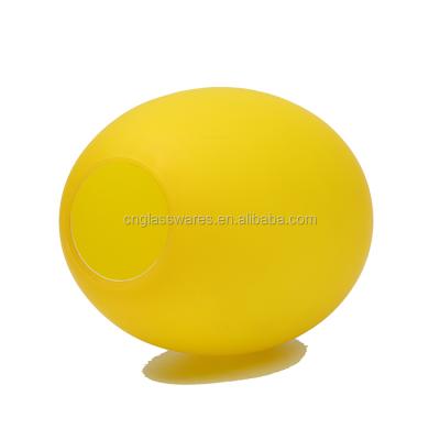 China Hang 2021 Cheap Light Solid Yellow Egg Mouth Glass Shades Swollen Cover Nordic Factory Made for sale