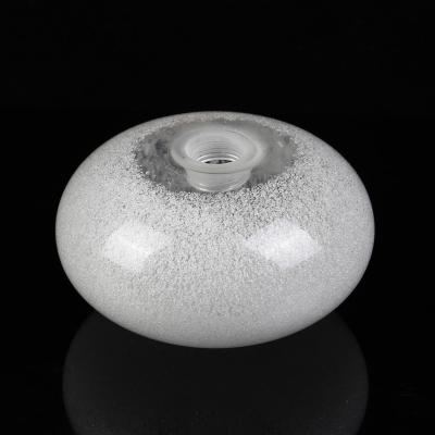 China Modern Handcrafted White Glass Lamp Shade Oblate Glass Ball Lighting Lamp Shade G9 For Lighting Rooms for sale