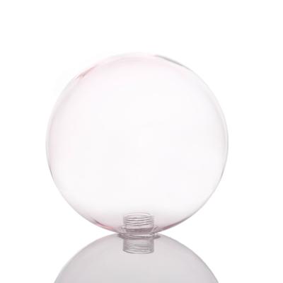 China Round Handmade Pink Color Glass Shade Round Borosilicate G9 Glass Screw Globe Lampshade for sale