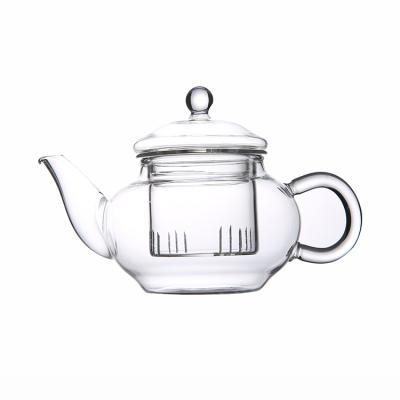 China Sustainable Transparent 500ml Turkish Pyrex Glass Teapot With Glass Filter For Tea for sale