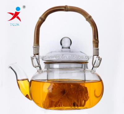 China Sustainable 6-8 Person Glass Teapot With Sound Glass Strainer for sale