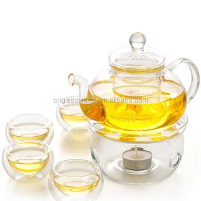 China Viable Maker Borosilicate Glass Teapot Heat Resistant Set for sale