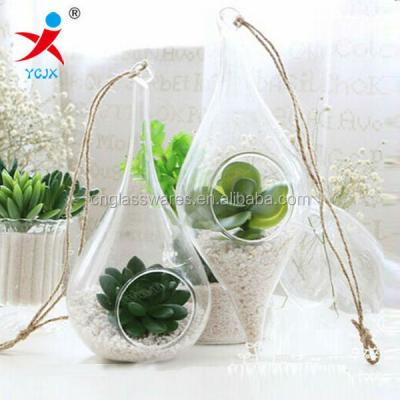 China Europe Hanging Clear Common Glass Mini Greenhouse For Air Plant Water Dropper Glass Vase for sale