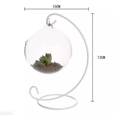 China Eco-friendly Planter Direct Glass Succulent Container Flower Pot Plant Ball Hanging Glass Vase for sale