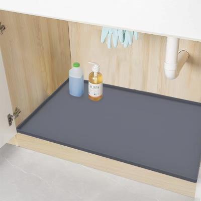 China Hot Selling Silicone Anti-skid Kitchen Sink Viable Mat Waterproof Cabinet Mat Durable Under Sink Mat For Kitchen Cabinet for sale