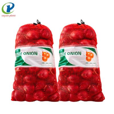 China New Recyclable Wholesale HDPE Packing Garlic Mesh Bag For Agriculture for sale