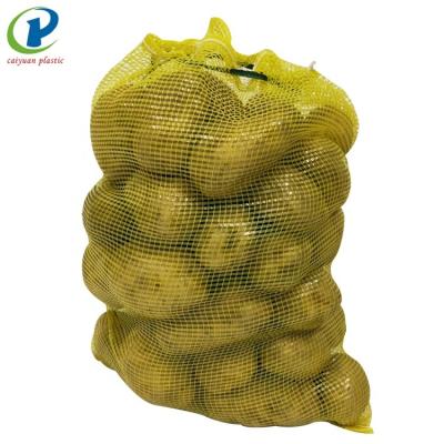 China Recyclable Plastic Mesh Produce Woven Gauze Bag Yellow Color for sale