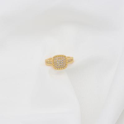 China Fashion Jewelry GARAANTIIE 2022 New 18K Plated Classic Square White Diamond Ring Women's Birthday Gift for sale