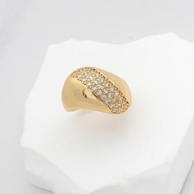 China Fashion Jewelry WARRANTY 2022 New 18K Plated Classic White Diamond Ring Women's Birthday Gift for sale