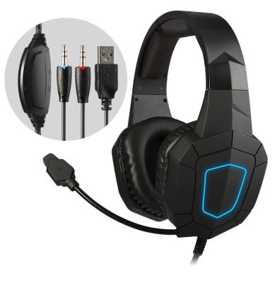 China Hot Selling Computer 7.1 RGB LED Stereo Light Headband 3.5mm Stereo Gaming Headset Volume Control For PC Plextone Gaming Headset for sale