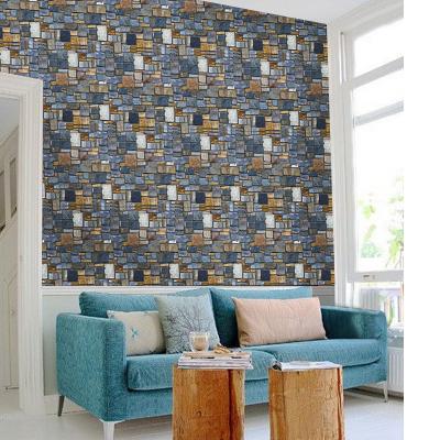 China Eco-friendly PVC Wall Panel Rolls Home Decoration Wallpapers Decor Interior 3D Decorative Wallpaper Wall for sale