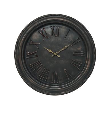 China Mayco style classic vintage industrial style antique decorative metal black wall clocks for sale