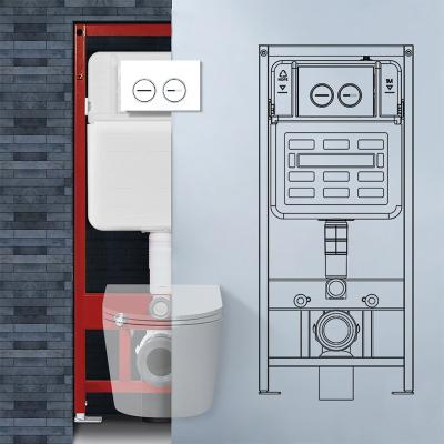 중국 P Trap Rectangular Behind Wall Toilet Cistern / Inbuilt Flush Tank With Push Button Panel 판매용