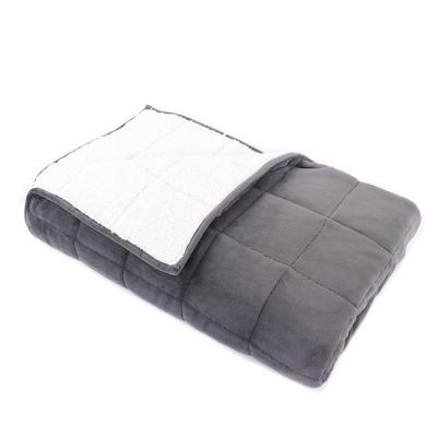 China New Design Modern Custom Adult Effort Sensory Worry Relieve Sleep Quilt Heavy Blanket Weighted Blanket With Inner Milk Fleece Sherpa for sale