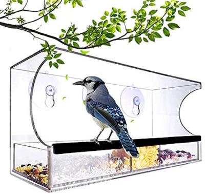 China Viable Wholesale Window Bird Feeders With Strong Suction Cups, Clear Bird Feeder, Clear Acrylic Bird Feeders for sale