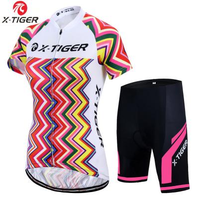 China Pro Antibacterial Women Cycling Breathable Bike Shirt Cycling Jersey Summer Mountain Bike Wear Anti-UV Anti-UV Cycling Wear for sale