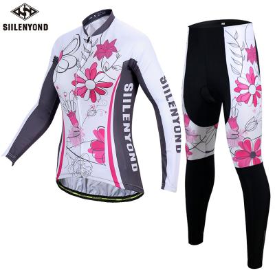 China Antibacterial Women's Shirts UV Protection Long Sleeves Mtb Bicycle Jerseys Kits Cycle Clothes Clothing Wholesale Cycling Wear Set for sale