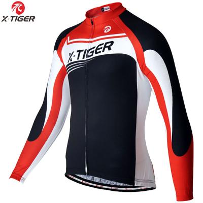 China X-TIGER Pro Antibacterial Winter Thermal Fleece Keep Warm Cycling Jersey Ropa Ciclismo MTB Long Sleeve Cycling Clothing Bike Sportswear for sale