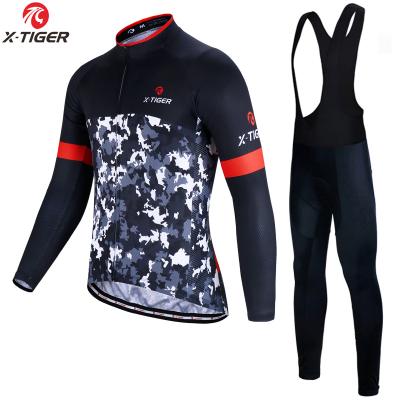 China Thermal Antibacterial Fleece Winter X-TIGER Cycling Singlet Sets Cycling Suit Mountain Bike Ropa Ciclismo Cycling Clothing for sale