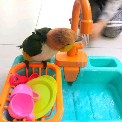 China Viable Pretty&Better Parrot Perch Shower Pet Bird Bath Cage Basin Parrot Shower Bowl Birds Accessories Love Birds Toy for sale