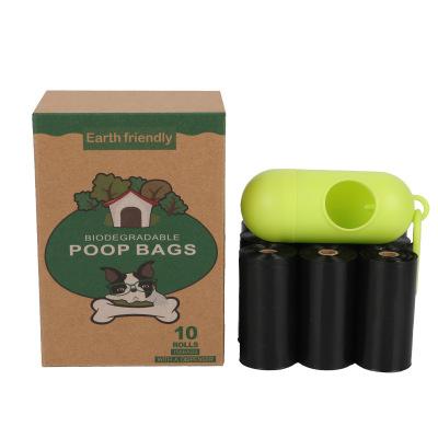 China Sustainable Pet Outdoor Degradable Dog Dung Bags 10 Rolls Eco Friendly Dog Poop Bags Black Poop Bags For Dogs for sale