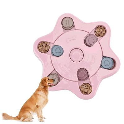 China IQ Sustainable Interactive Slow Eating Bowl Pet Puzzle Dog Feeding Food Rolls Puppy Feeder Choke Portable Container for sale