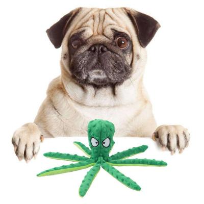 China Viable Dog Toys Animal Resistant Toys Funny Durability Molar Pets Plush Toy Octopus Skin Shell Bite Soft Chew Squeaker Resistant Supplies for sale