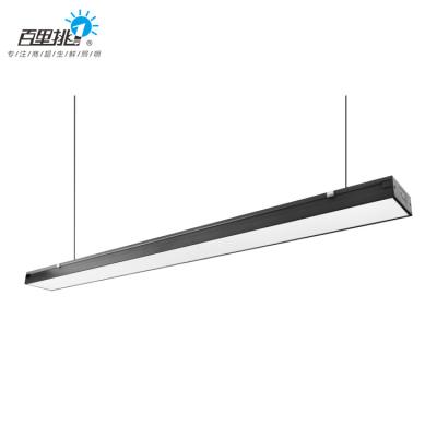 China Industrial Line Lamp Restaurant 32w LED Supermarket Linear Chandelier Factory Price Supplier Three Color Tube Pendant Light for sale