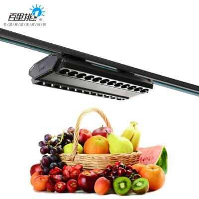 China Supermarket Lamp Aluminum Advanced Heat Resistant Lighting Fruit Vegetable Fill Lights 50w Led Rail Straight Line Aluminum Cool Light for sale