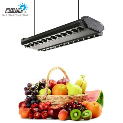 China Good Price 60 Watt Supermarket Lights Aluminum CRI 90 Lamp SMD3030 LED Fruit Vegetable Light Black Linear Fresh Light Seafood for sale