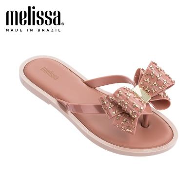 China Breathable Melissa Summer Korean version of the joker shoes bowknot jelly flip flops for sale