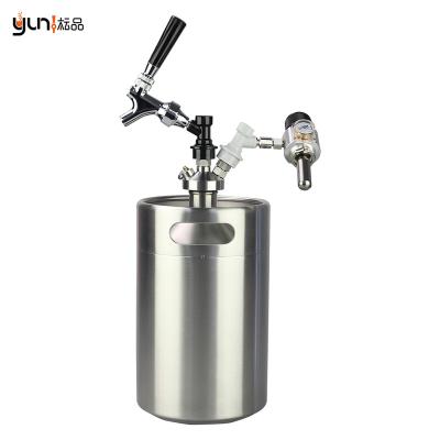 China Hot Sale High Quality Metal 5L Small Single Wall Beer Barrel Dispenser For Bars H:56CM W:26.5CM for sale