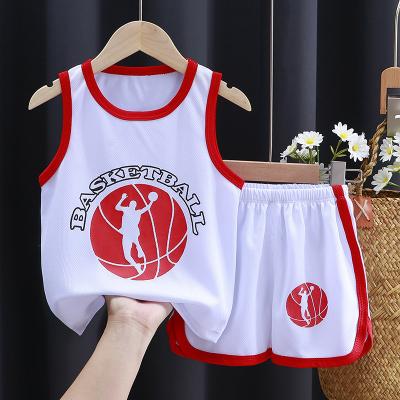 China Accept Customization Summer Children's Sports Ball Suit Baby Basketball Suit Boy Short Sleeve Vest Shorts Boys Dress Sets for sale