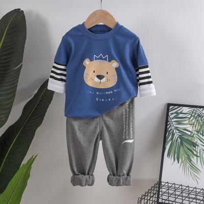 China New Casual Autumn Cotton Children's Baby Sports Two-Piece Children's Underwear Suit Boys And Girls Suit For 0-5 Years for sale