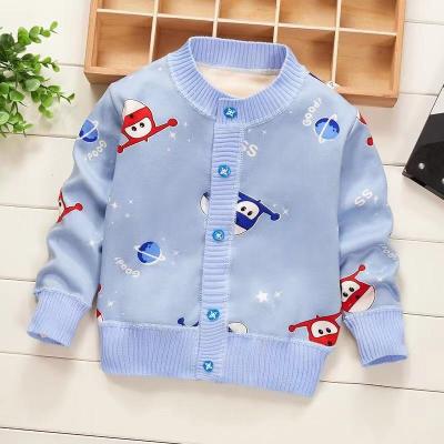 China Breathable spring and winter children's cardigan men and women's baby coat plus fleece coat baby thin bottom shirt thermal underwear coat for sale