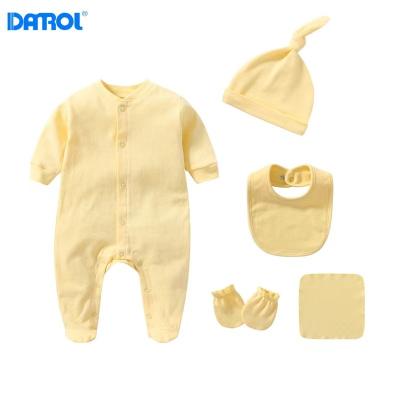 China 100% cotton baby hayi newborn baby clothes 0-3 months manufacturers directly for gift box Amazon, European and American matching set for sale