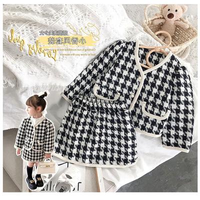 China 2021 autumn girls small plaid jacket skirt 20745 to trace customization for sale