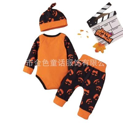 China Spandex/polyester baby clothes for Halloween is a three piece set for sale