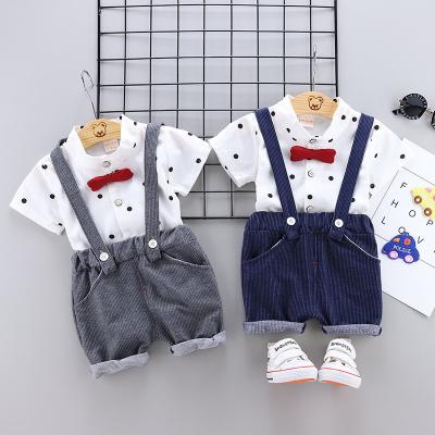 China European style 2021ins preppy summer male children's treasure handsome and American jumpsuits foreign trade to customize for sale