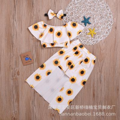 China Foreign Picks Preppy Style Europe And The United States Sun Flower Three Piece Suit 2021ebayins For Girls To Customize for sale