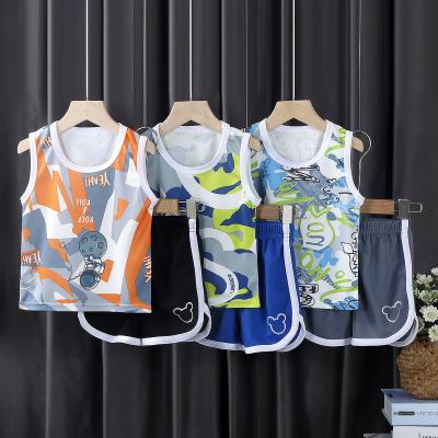 China Children's casual sports breathable new summer cartoon ves sets breathable cool sports vest suit for sale