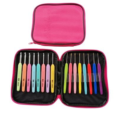 China Modern Dyed Aluminum Crochet Kit With Yarn Knitting Needles Sewing Kit Tools Crochet Hook Set for sale