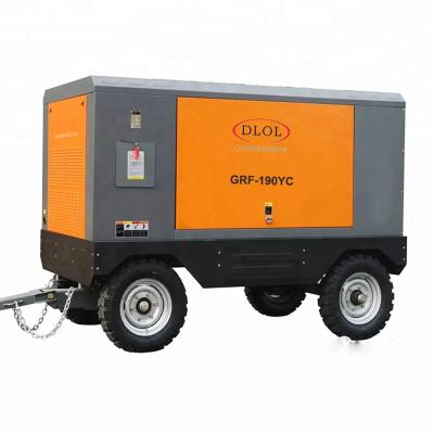 China Diesel Engine Lubricated Portable Screw Compressor for sale