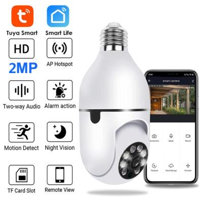 China Human Motion Tracking Bulb IP Camera CCTV Security Camera Mini 360 Degree Wifi Surveillance PTZ 2MP 4MP TuyaSmart Wireless Camera With Stand for sale