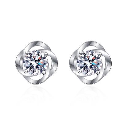 China Fashion CLASSIC Earings Women 925 Diamond Moisanite Sterling Silver Stud Earrings Flower Earrings Party Wedding Festival Gift for sale