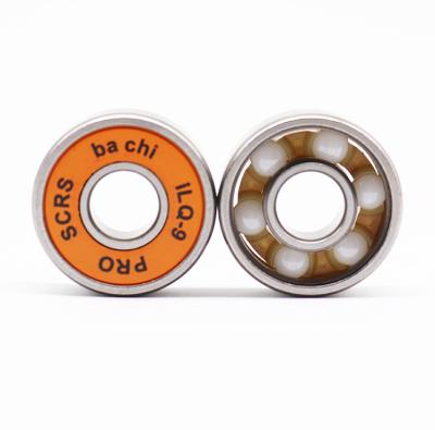 China Selection of imported nylon cages for longer life Bachi 22*8*7mm 608 RS skate bearing board bearing ZrO2 grade 5 balls six zirconia ball bearings for sale