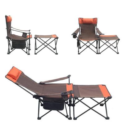 China Modern 2 in 1 folding camping chair recliner portable belt detachable table for camping fishing beach and picnic for sale