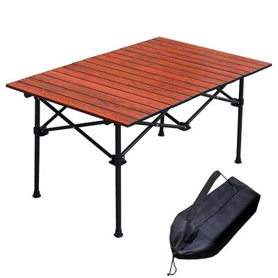 China Easy carry outdoor portable ultra light folding aluminum rectangular table with handbag, suitable for camping, picnic, beach, barbecue for sale